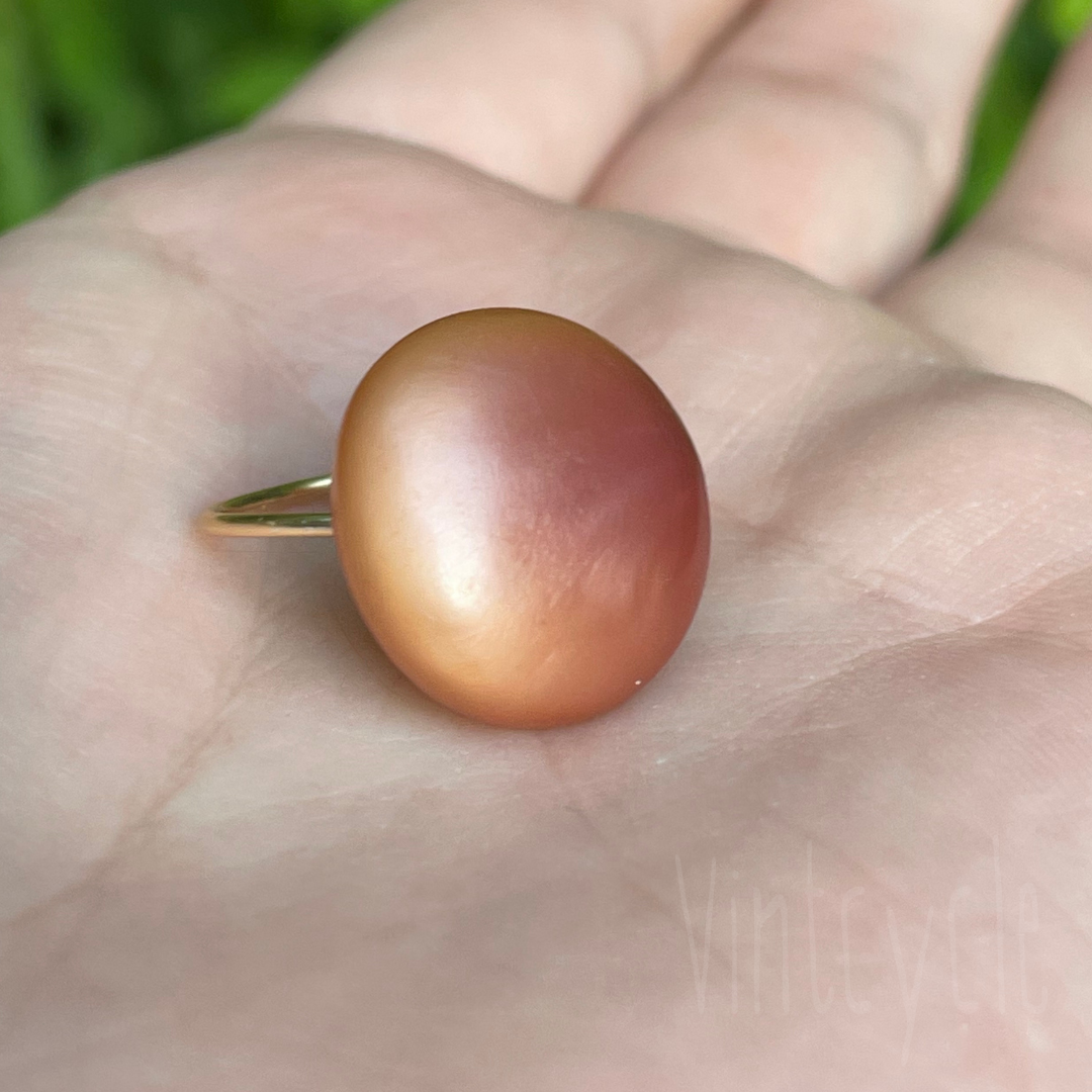 Orange Gradient Button Ring