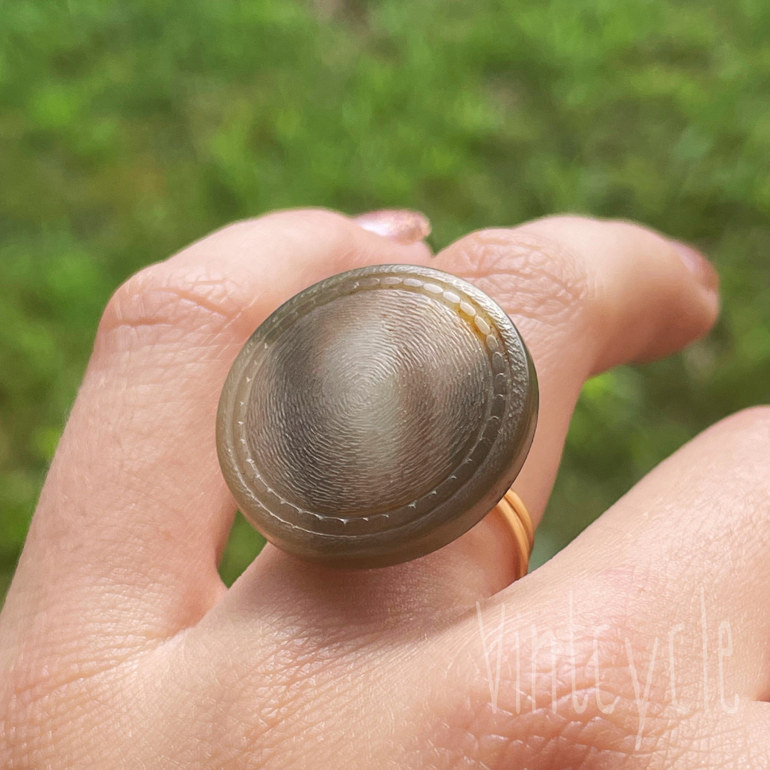 Tortoiseshell Button Ring