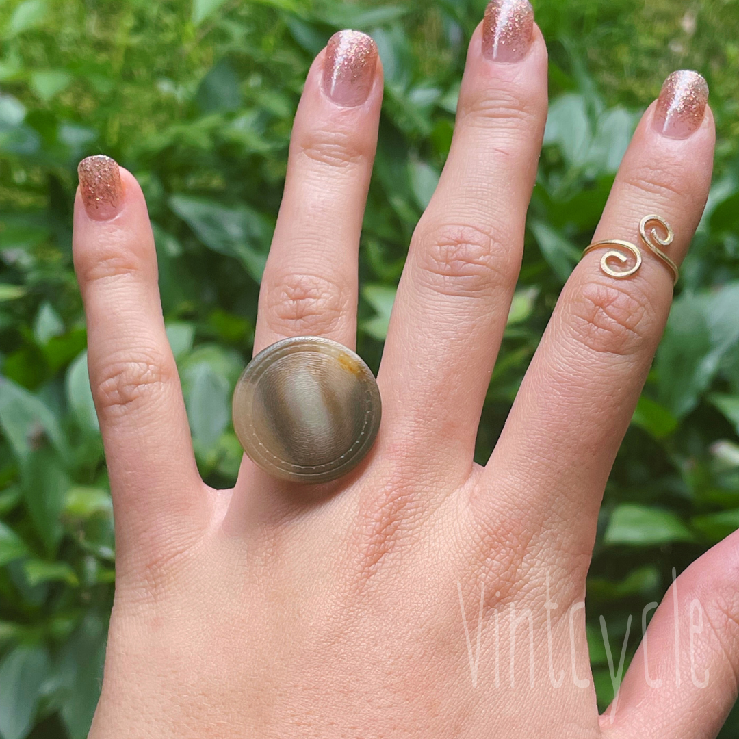 Tortoiseshell Button Ring